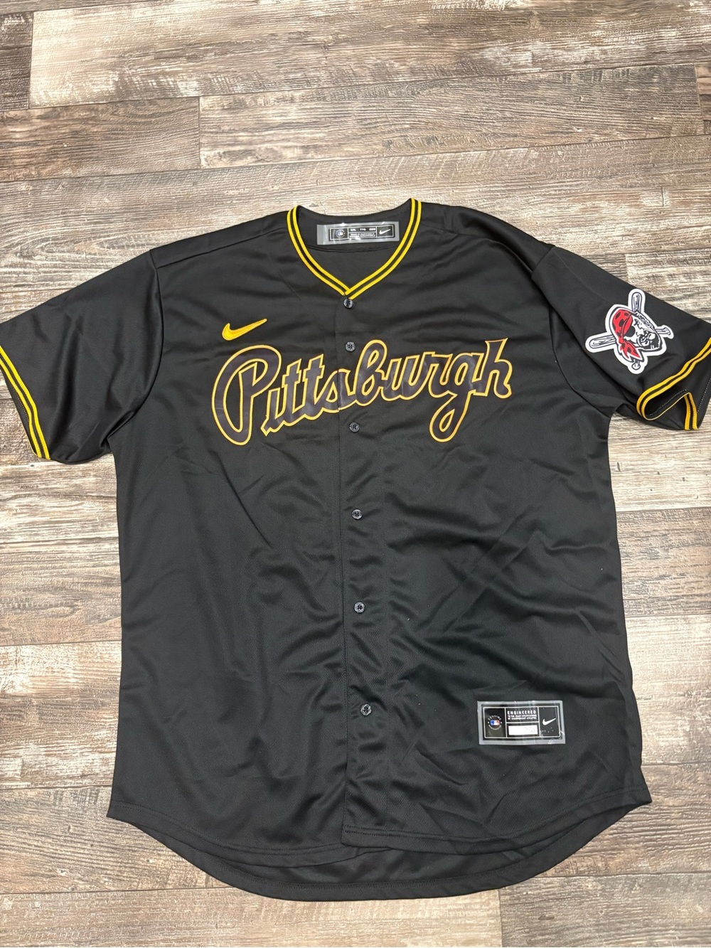 Paul skenes (sz below) black Pittsburgh Pirates baseball jersey